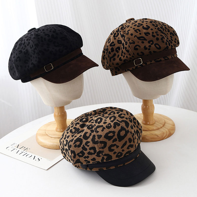 Retro Leopard Print Wide Brim  - Vintage Fashion Hats review and price