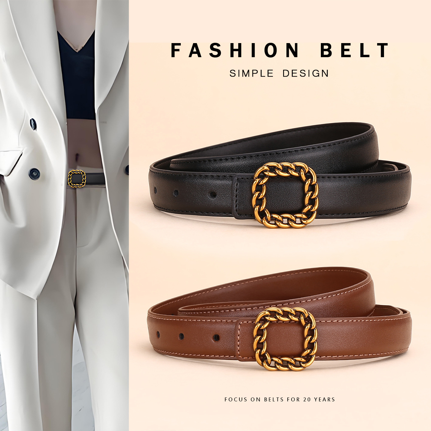 Ladies' Vintage Square Buckle  - Vintage Fashion Look review and price