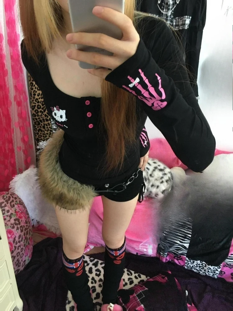 Y2K Vintage Cartoon Print T-Sh - Vintage Fashion Women review and price