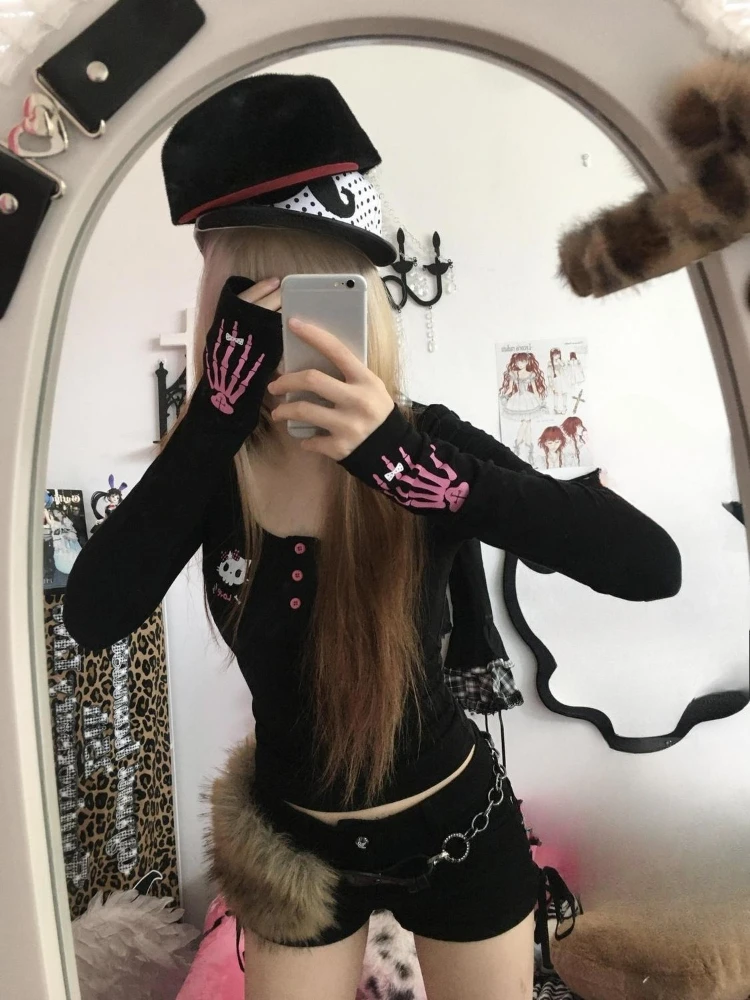 Y2K Vintage Cartoon Print T-Sh - Vintage Fashion Women review and price