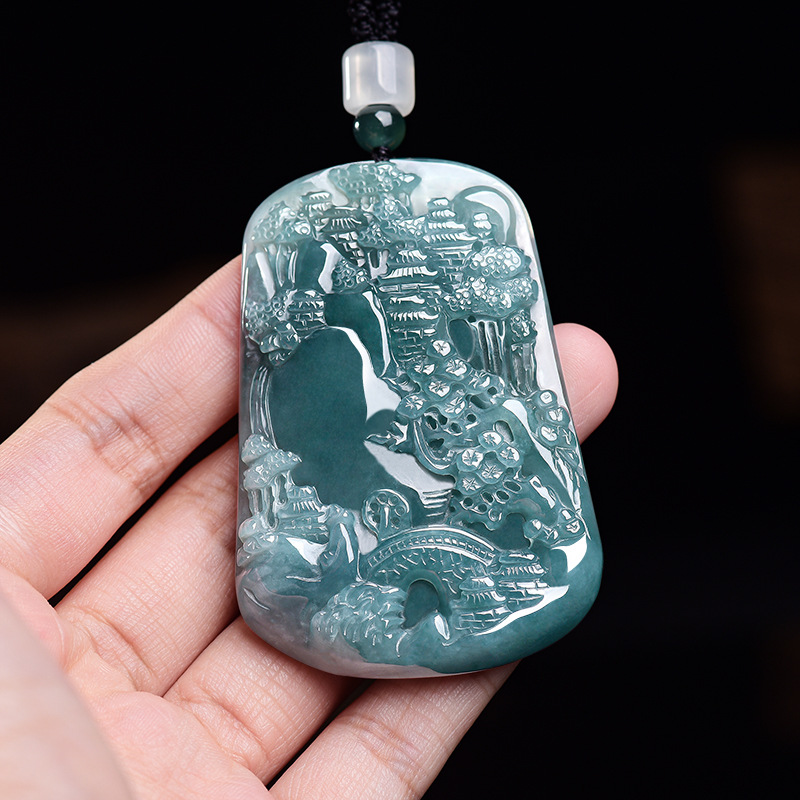 Natural Burmese Jadeite Scener - Vintage Fashion Women review and price