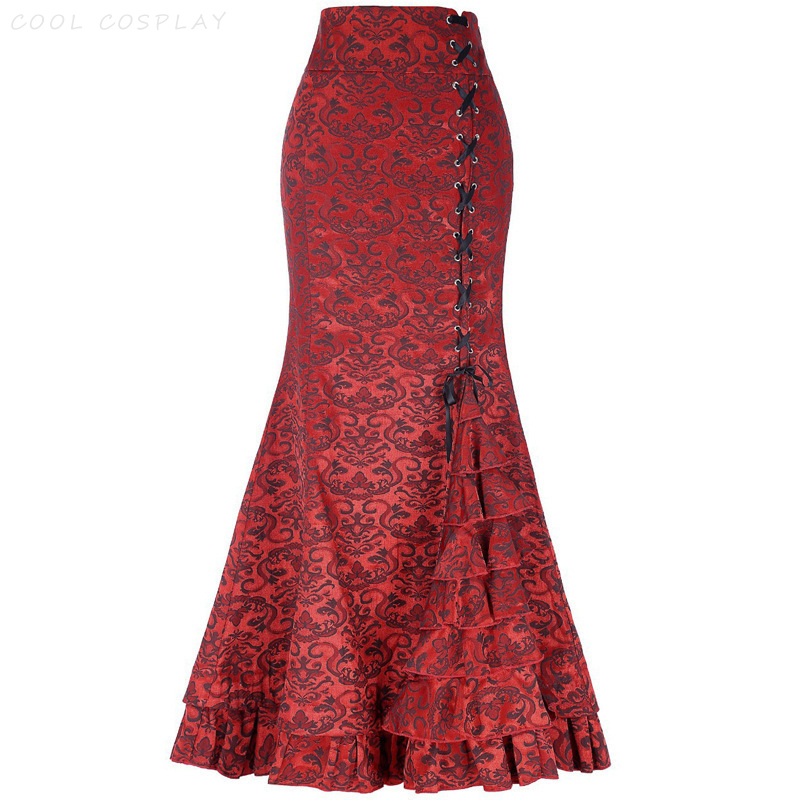 Long Skirts Women Punk Fish Ta - Vintage Fashion Ai review and price