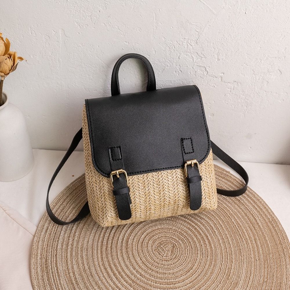 Versatile Bag PU Leather Straw - Vintage Fashion Look review and price