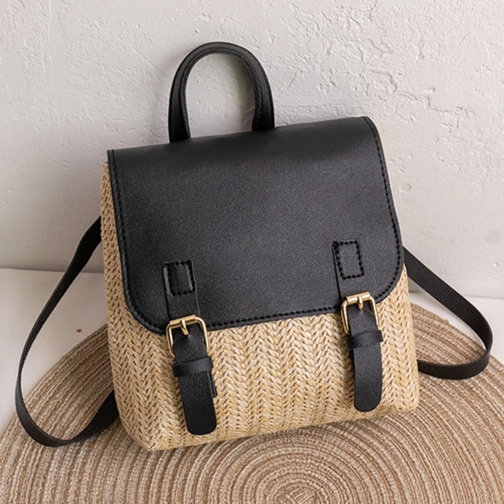Versatile Bag PU Leather Straw - Vintage Fashion Look review and price