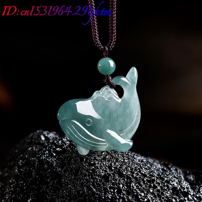 Natural Burmese Jadeite Whale  - Vintage Fashion Necklace review and price