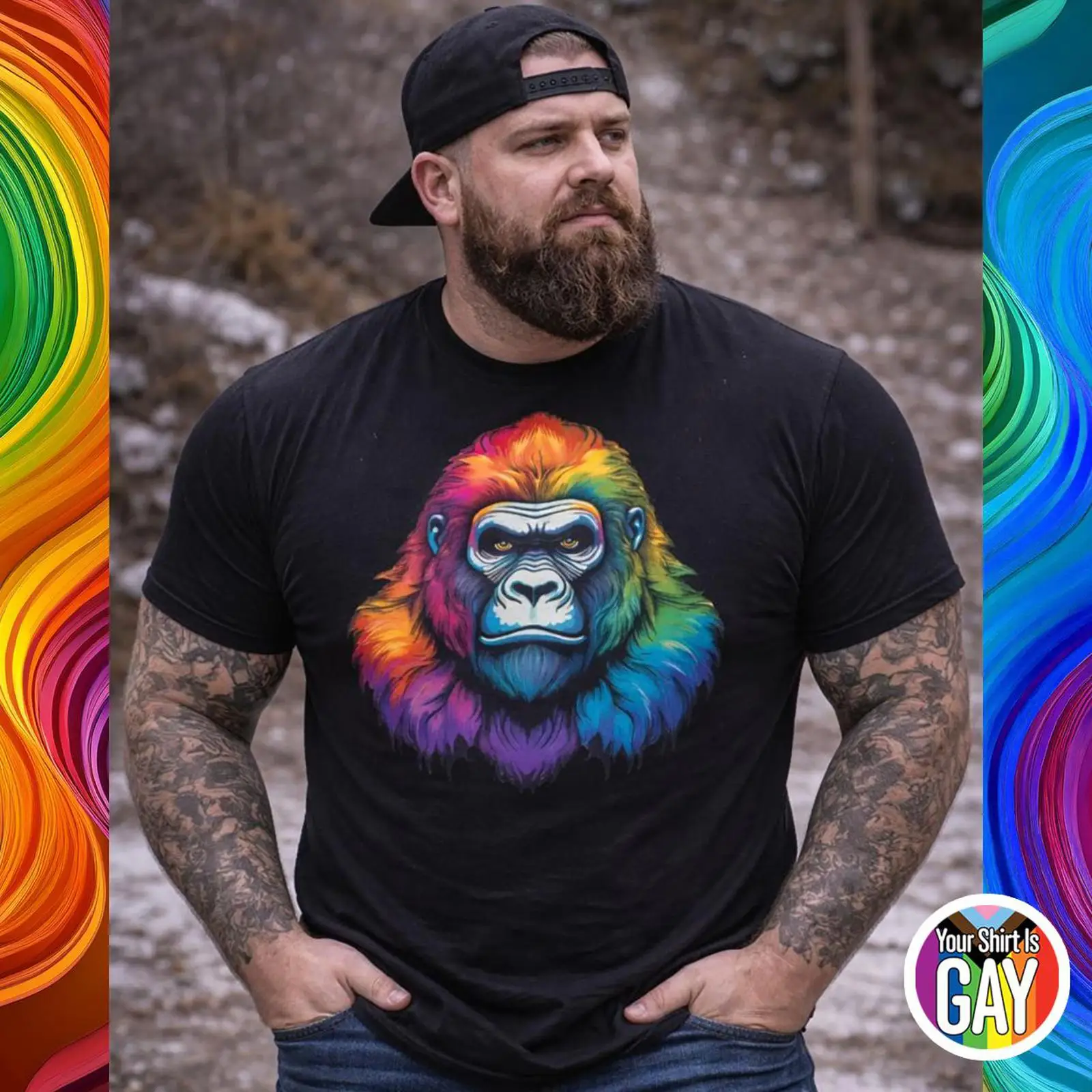 Gay Gorilla Pride T Shirt Rain - Vintage Fashion Community review and price