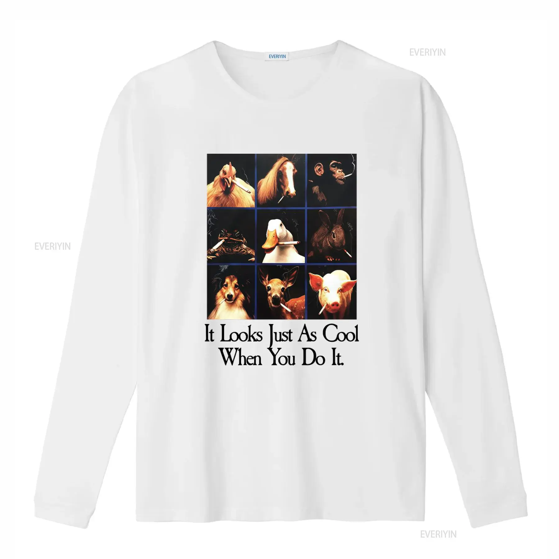 Animal Smoking Print T Shirt I - Vintage Fashion Look review and price