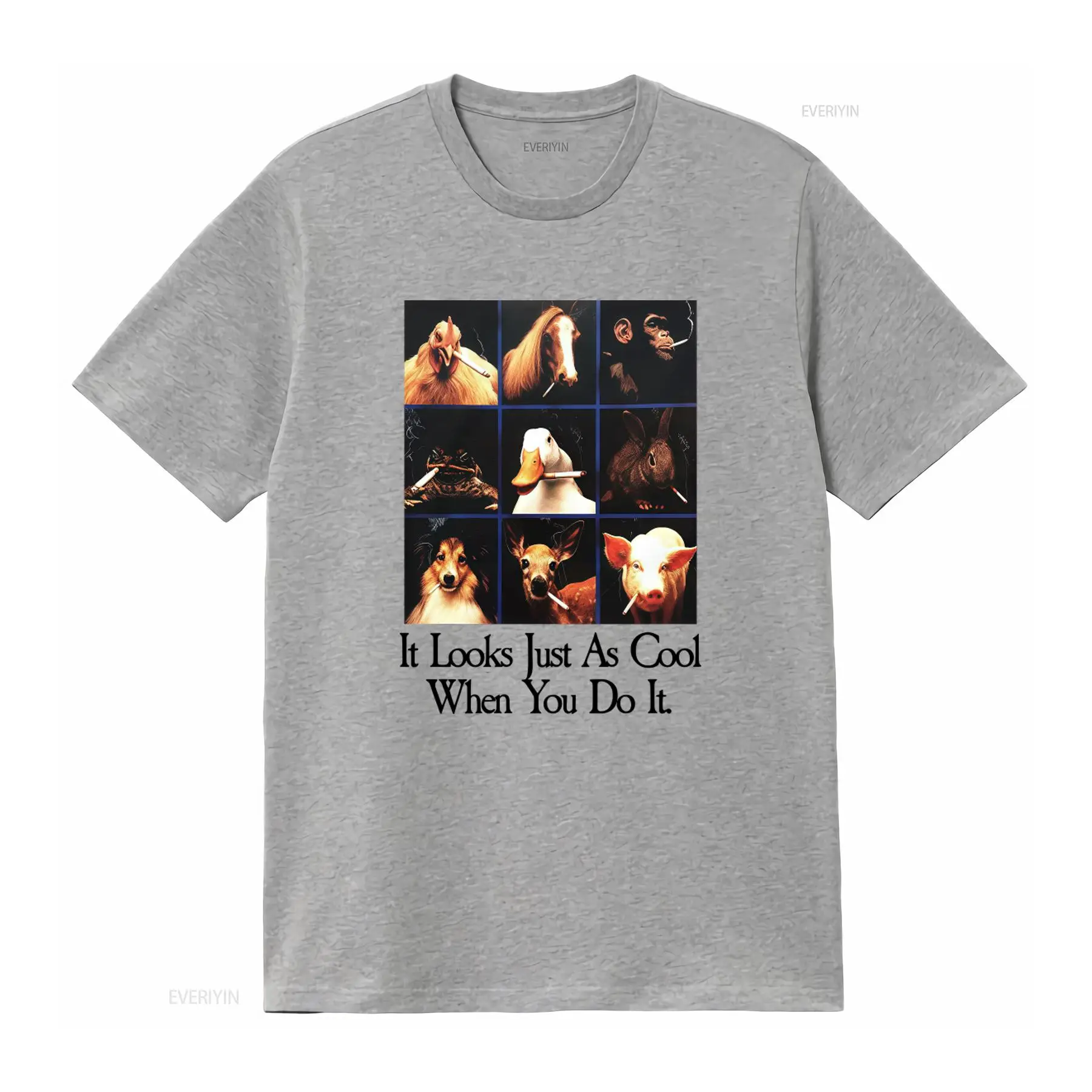 Animal Smoking Print T Shirt I - Vintage Fashion Look review and price