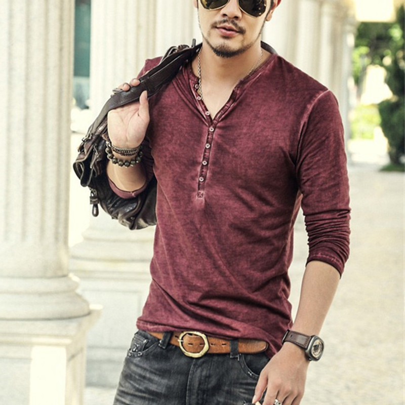 Vintage Distressed Men's V-Nec - Vintage Fashion Look review and price