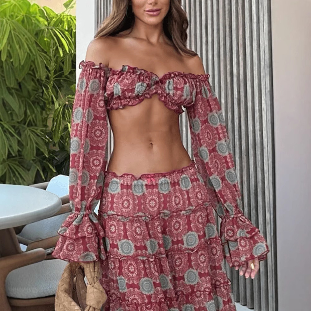 Vintage Print Skirt Two Piece  - Vintage Fashion Ai review and price