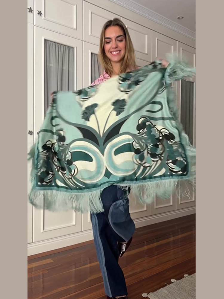 Vintage Printed Tassel Square  - Vintage Fashion Ai review and price