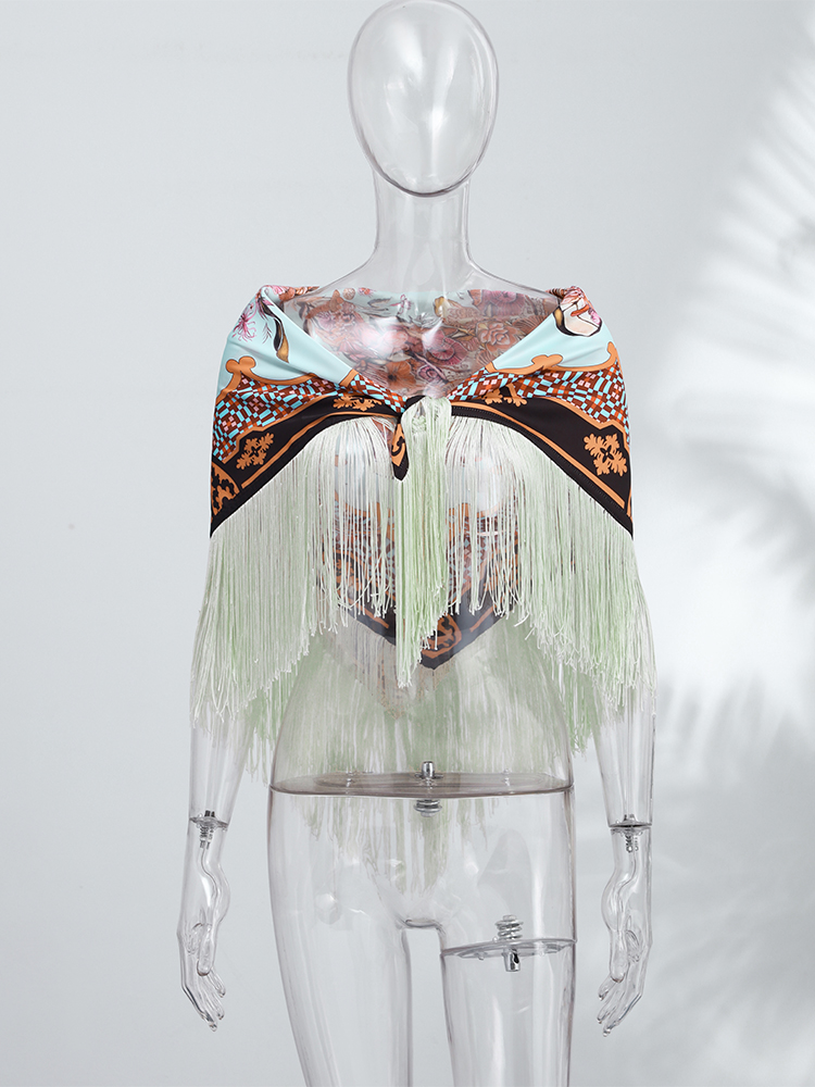 Vintage Printed Tassel Square  - Vintage Fashion Ai review and price
