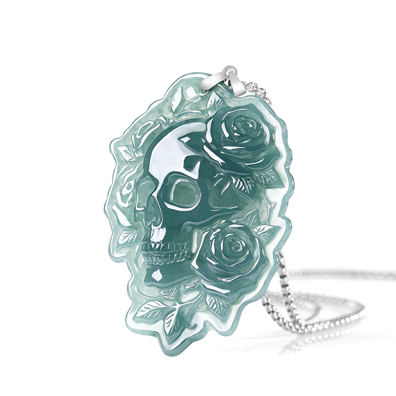 Natural Burmese Jadeite Skull  - Vintage Fashion Women review and price
