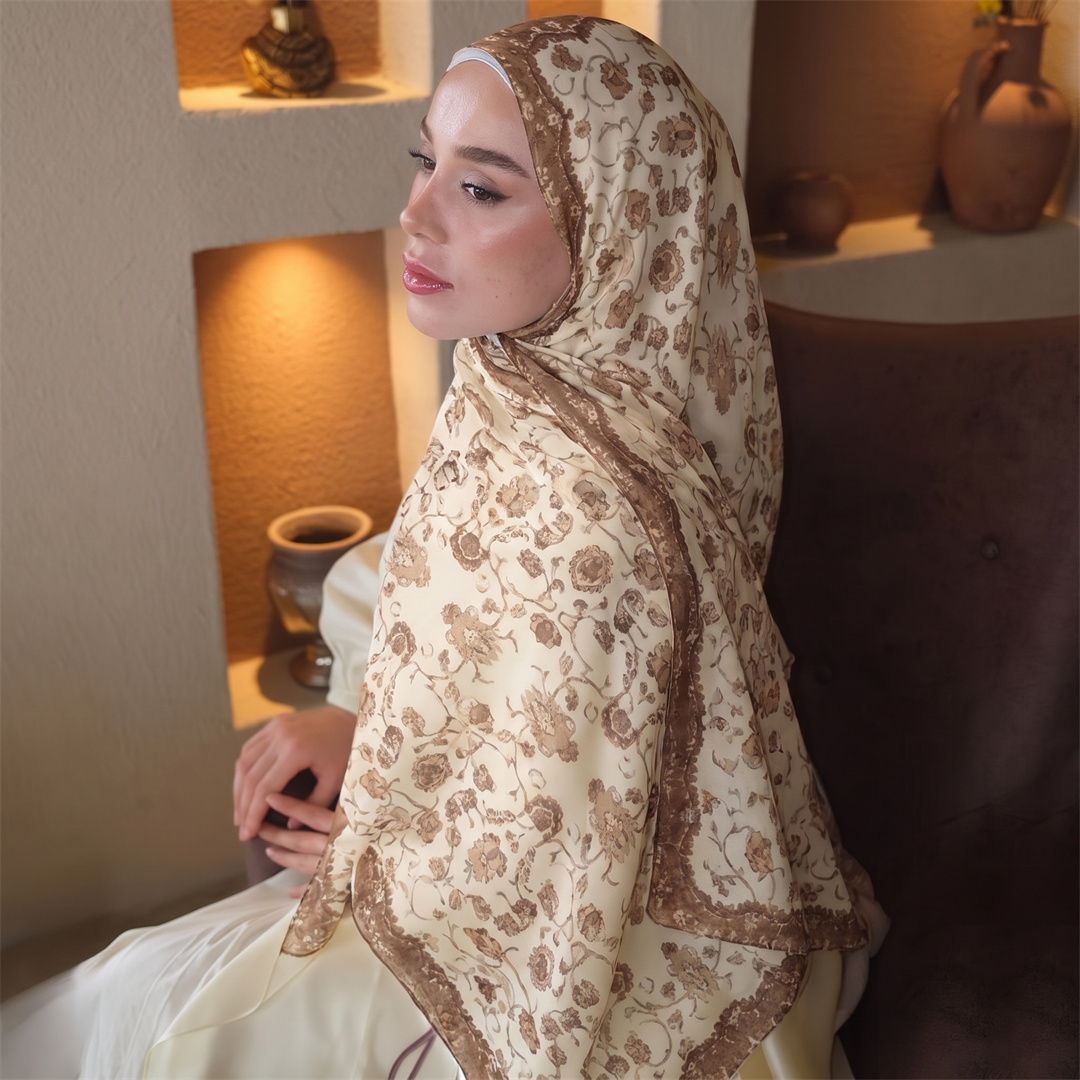 Vintage Floral Print Hijab Sof - Vintage Fashion Women review and price